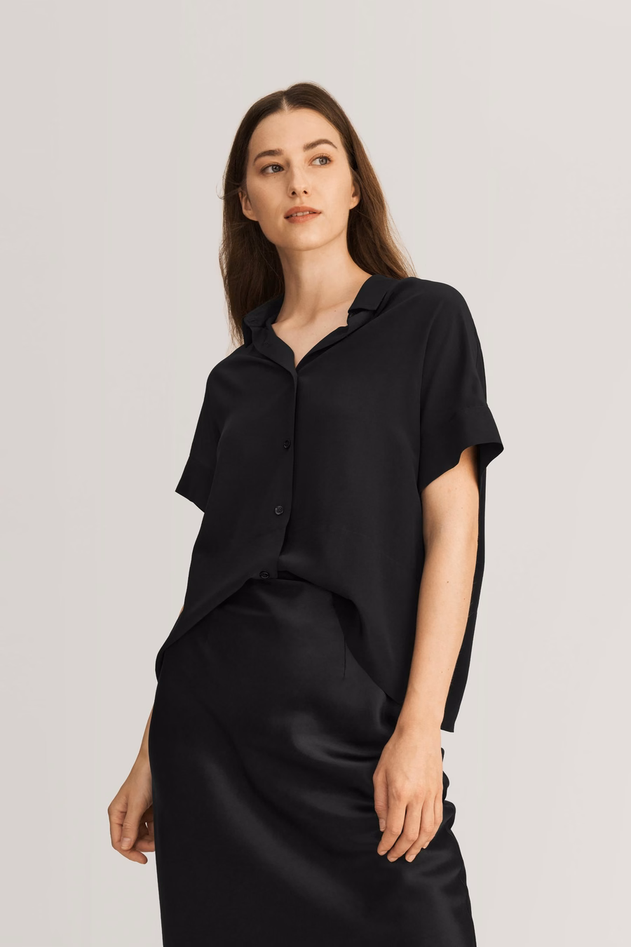 Casual Short Sleeves Loose Silk T-Shirt
