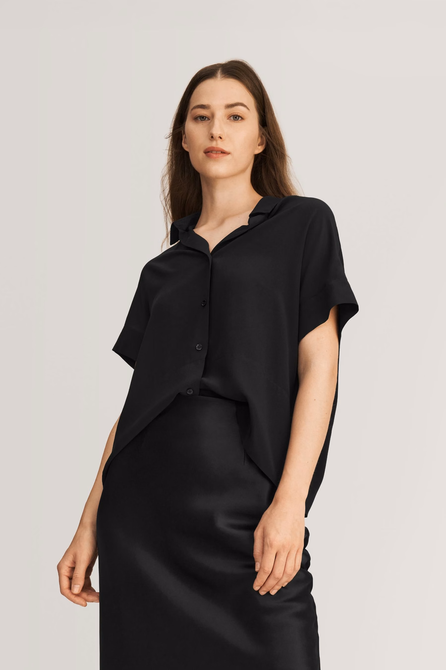 Casual Short Sleeves Loose Silk T-Shirt