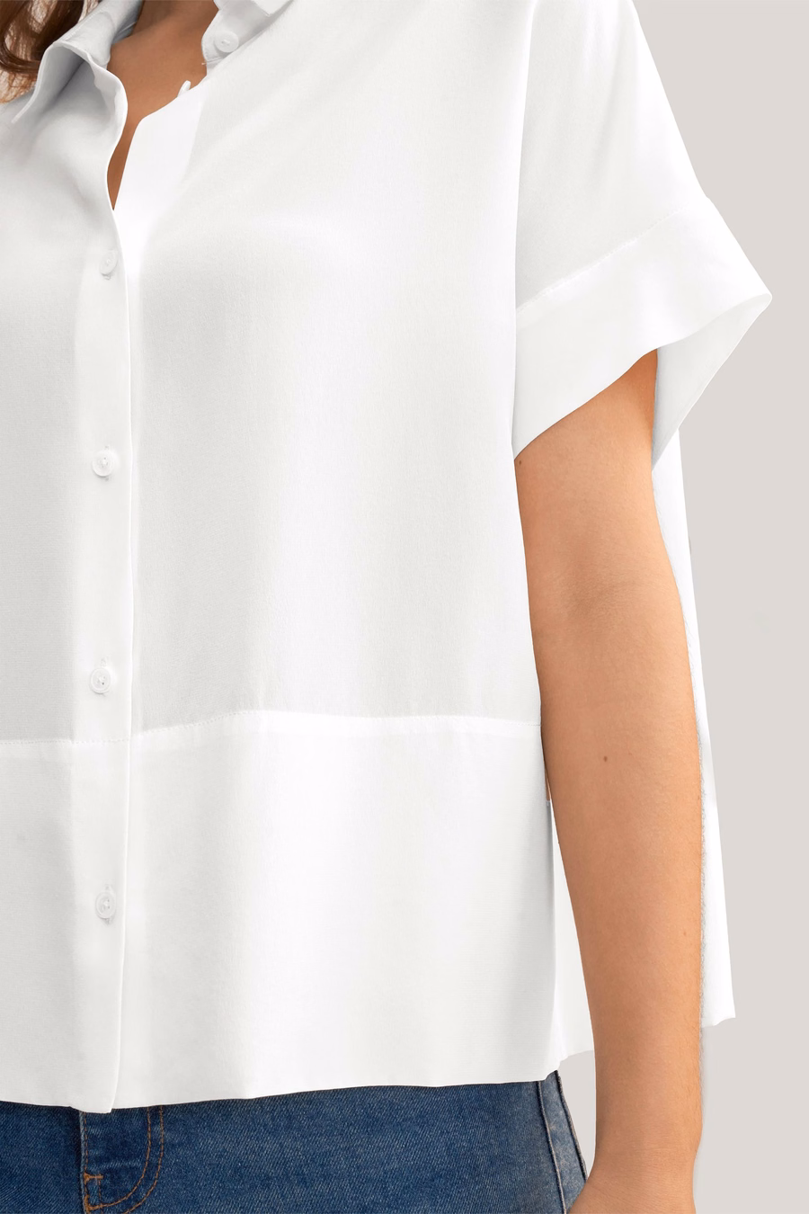 Casual Short Sleeves Loose Silk T-Shirt
