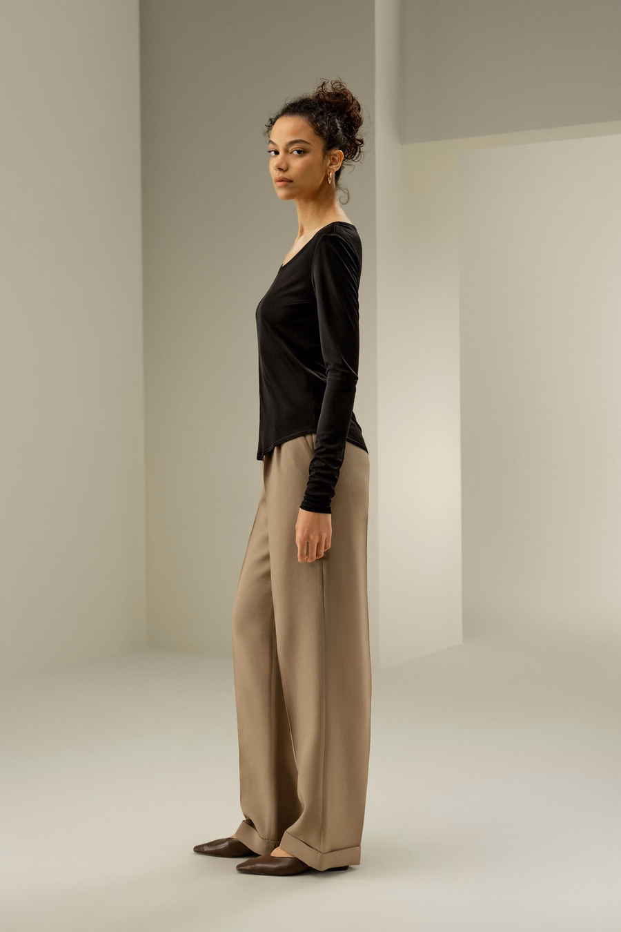 Scoop-Neck Pure Silk Slim Fit Top