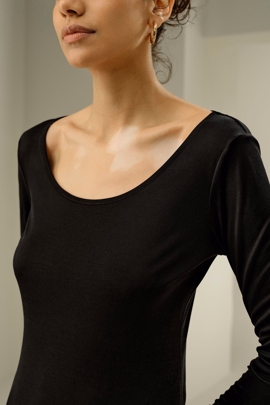 Scoop-Neck Pure Silk Slim Fit Top