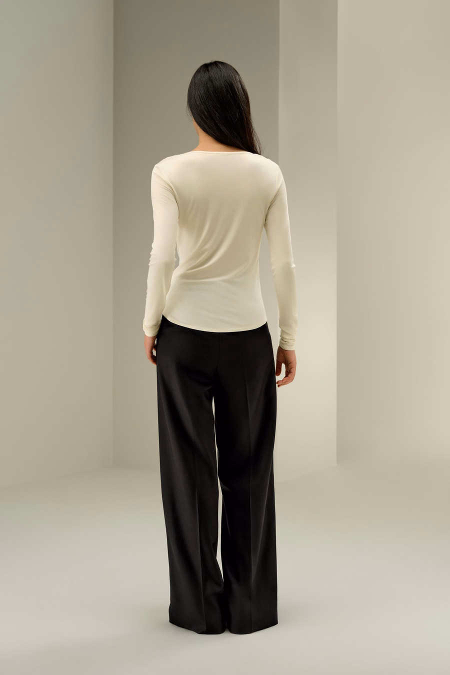 Scoop-Neck Pure Silk Slim Fit Top