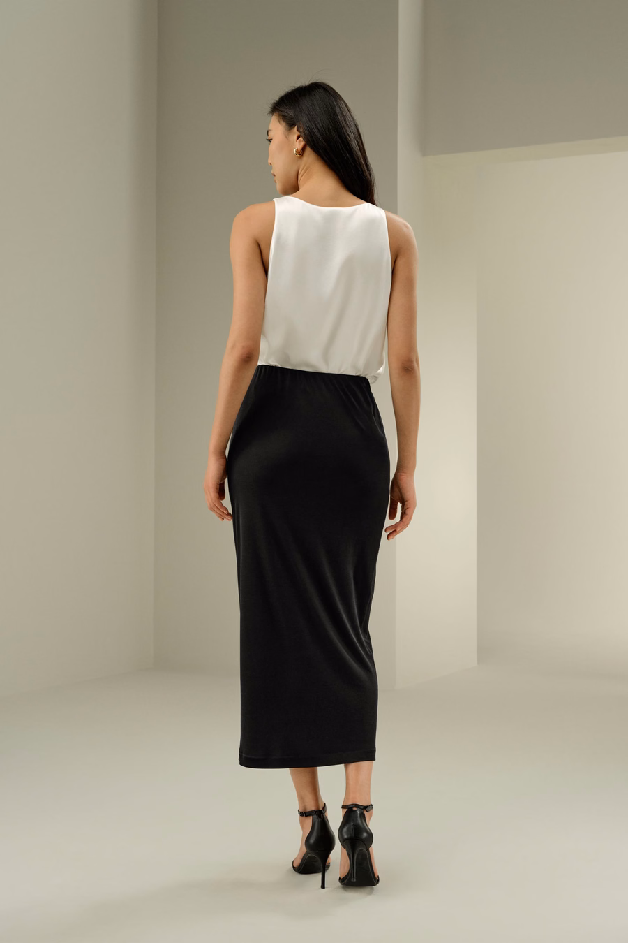 Elegant Silk Midi Skirt
