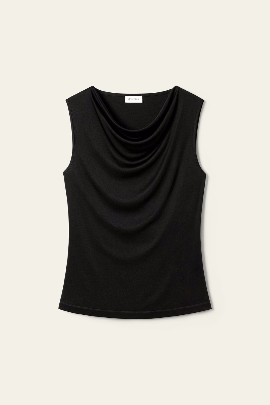 Silk Jersey Cowl-neck Sleeveless Top