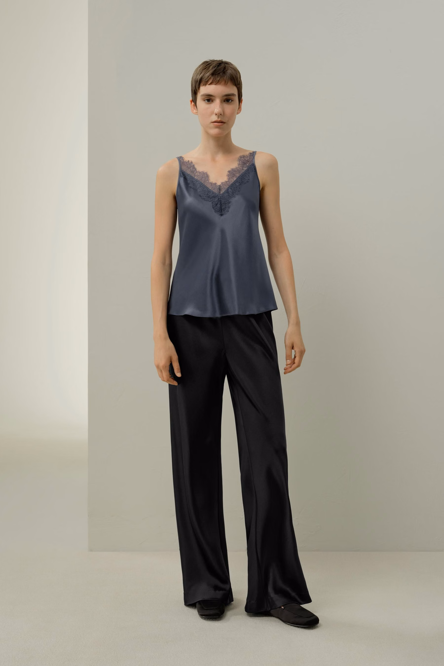 Lace-Trimmed Silk Camisole