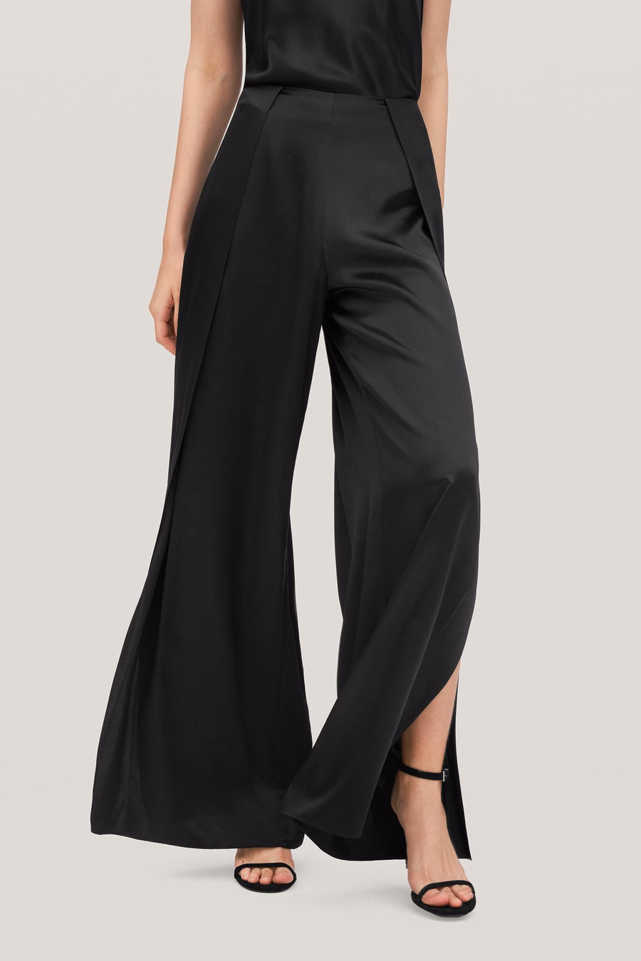 High-Waisted Silk Ginkgo Pants