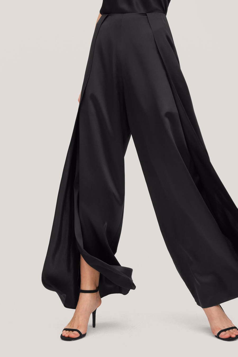 High-Waisted Silk Ginkgo Pants