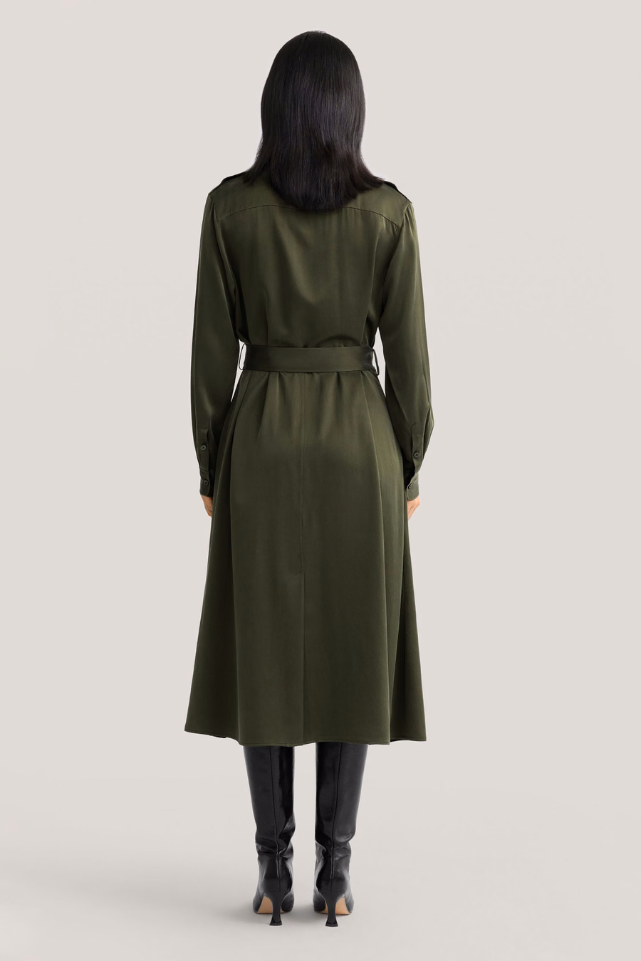 Sand-washed Pocket Trench Dress