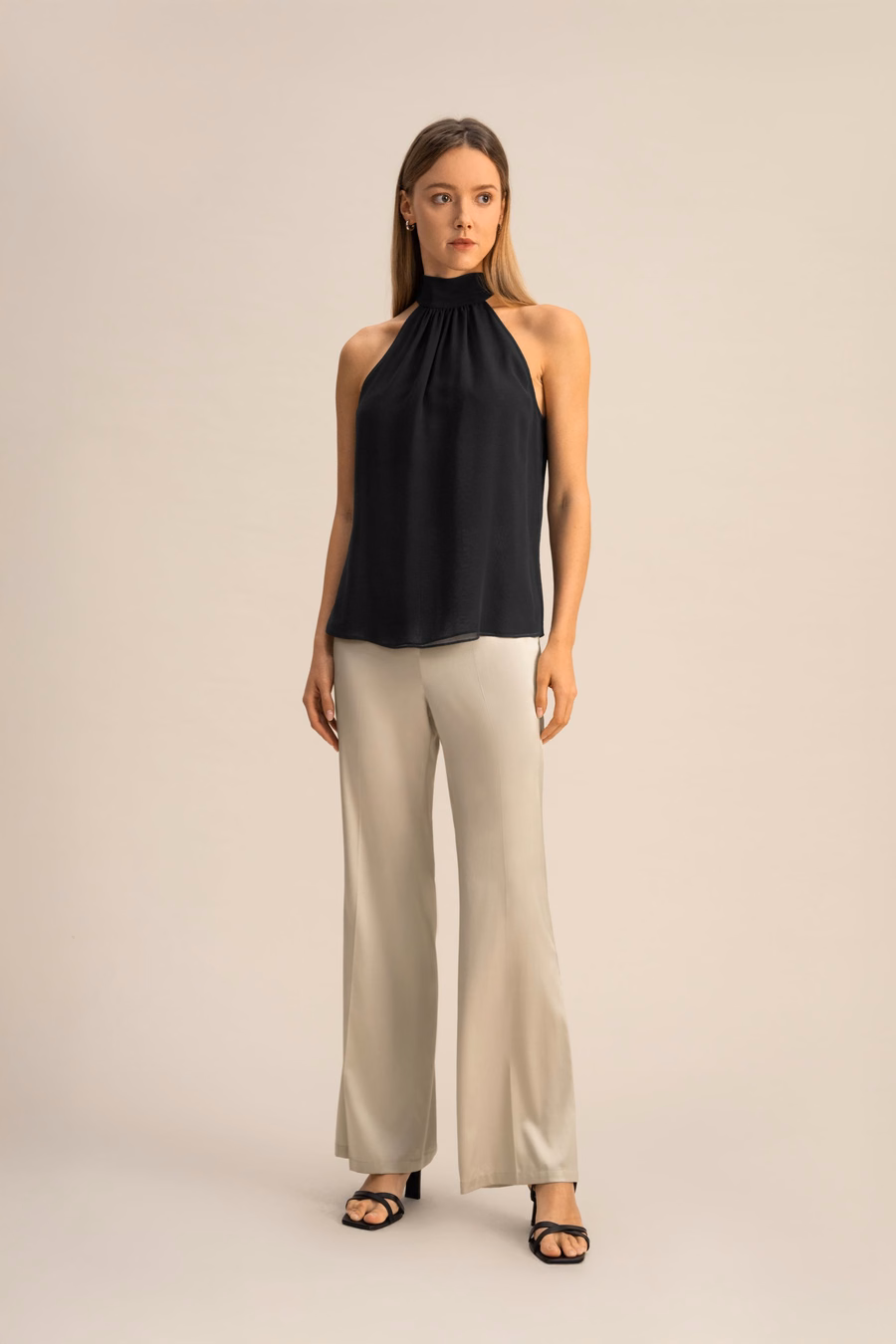 Silk Georgette Halter Neck Top