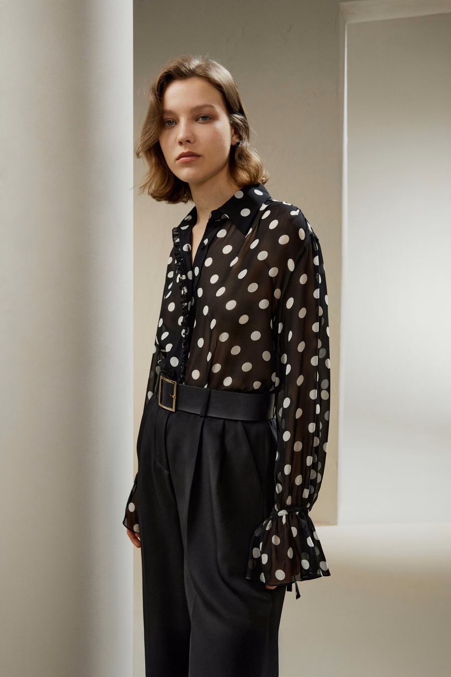 Polka Dots Georgette Blouse