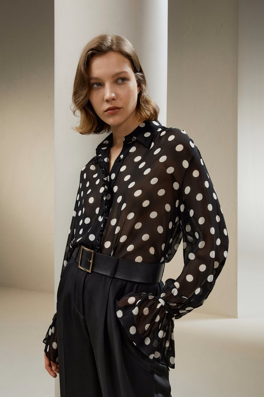 Polka Dots Georgette Blouse