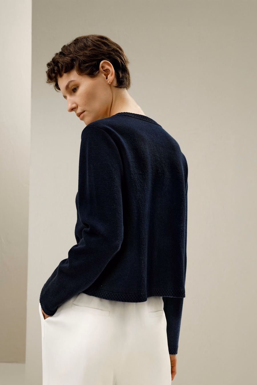 Merino Wool Golden Buttons Cardigan