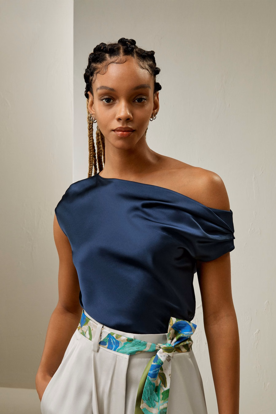Boat Neck Silk Top