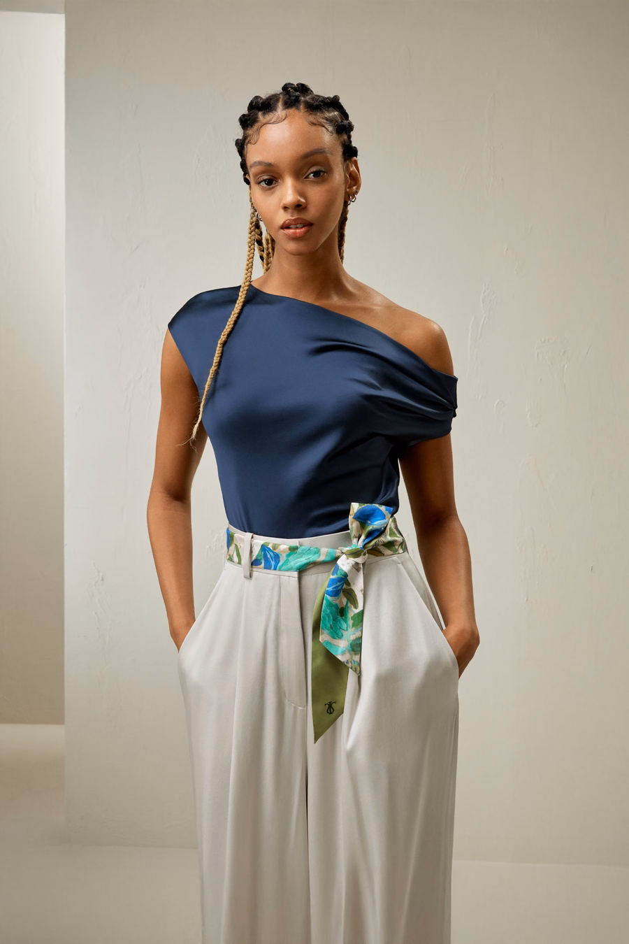 Boat Neck Silk Top