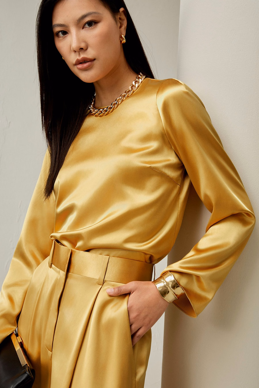 Minimalist Long Sleeve Silk Top