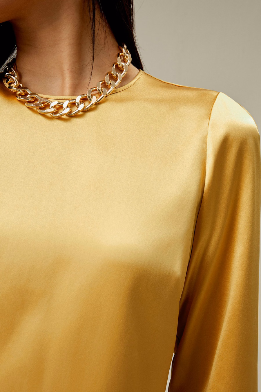 Minimalist Long Sleeve Silk Top