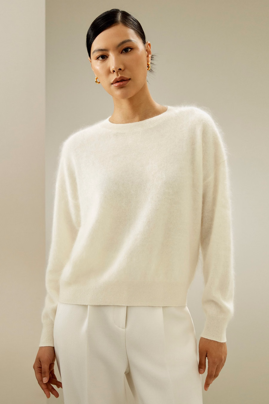 Relaxed Drop-Shoulder Cashmere Sweater