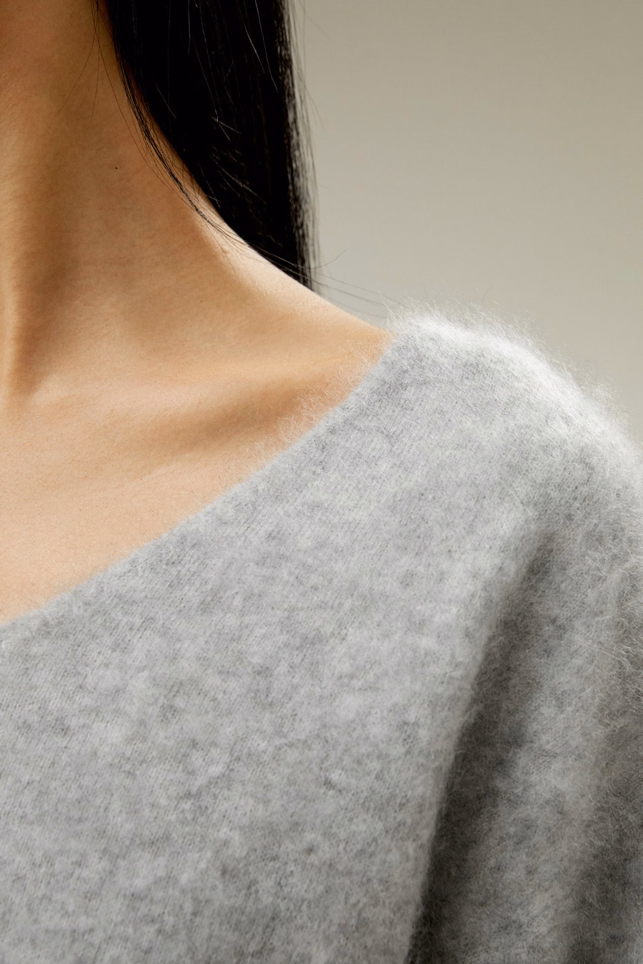 Brushed V-Neck Cashmere Sweater