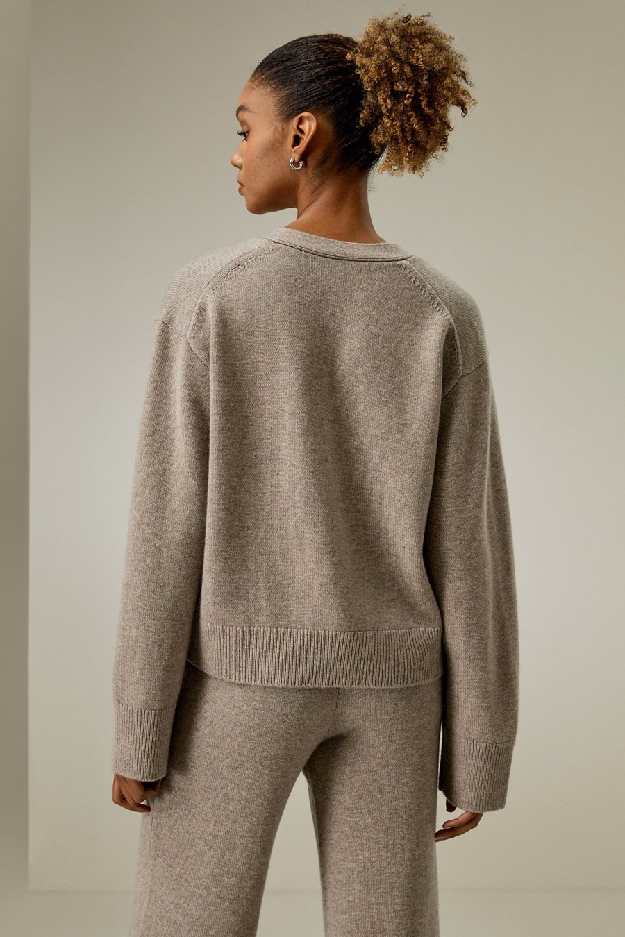 Cropped Wool-Cashmere Blend Cardigan
