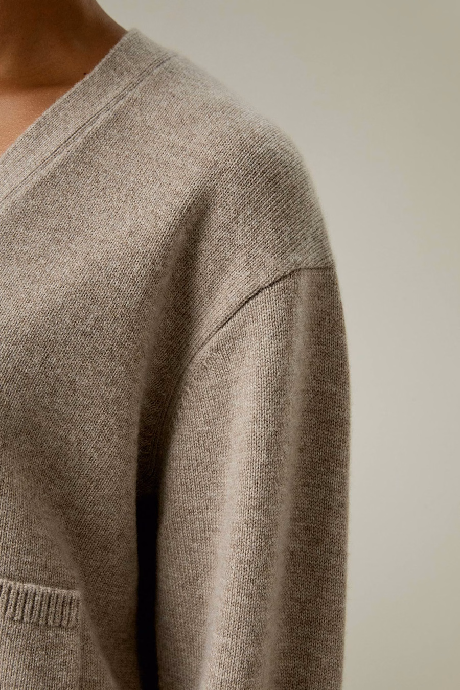 Cropped Wool-Cashmere Blend Cardigan
