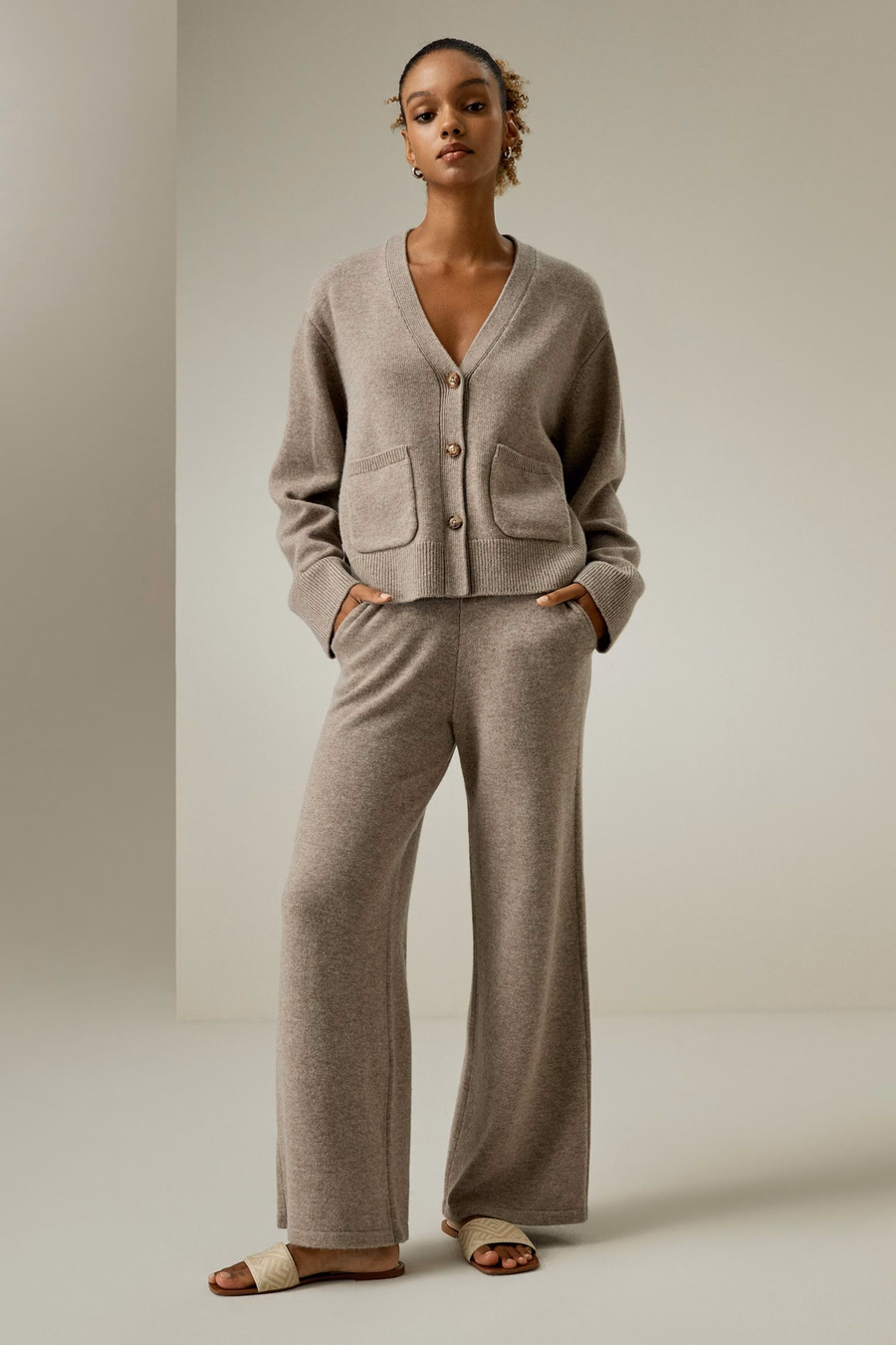 Cropped Wool-Cashmere Blend Cardigan