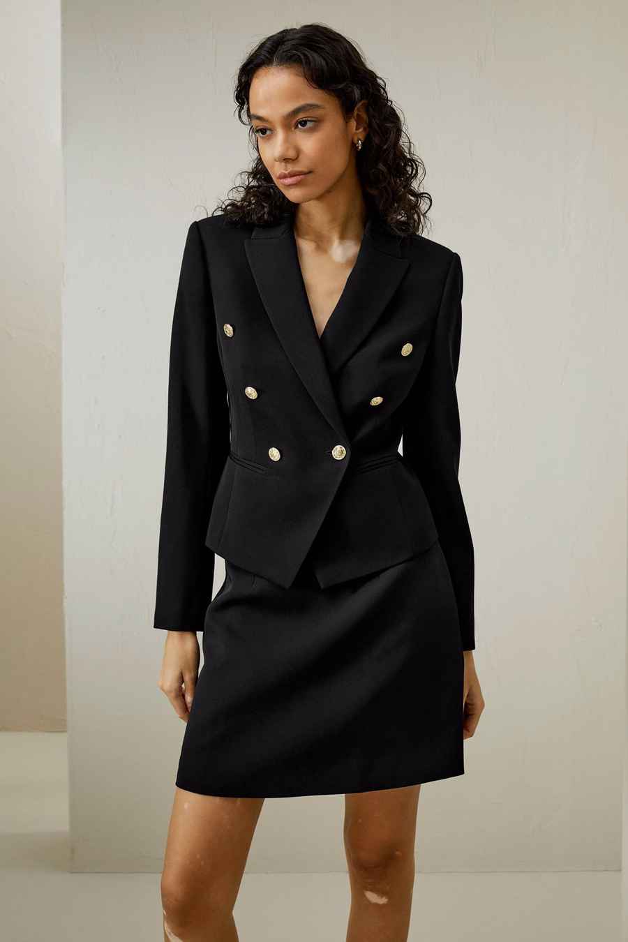 Tailored Double-Breasted Blazer