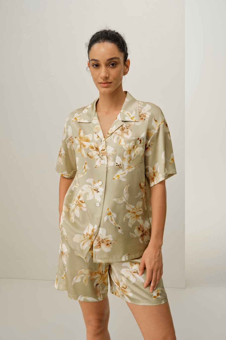 Pisces Zodiac Short Silk Pajama Set