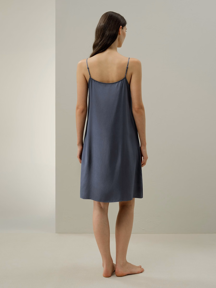 Luna Washable Silk Lace-Trim Slip Dress