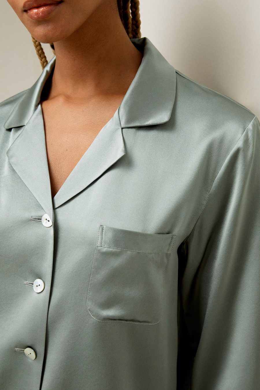 Full Length Silk Women Pajamas Set
