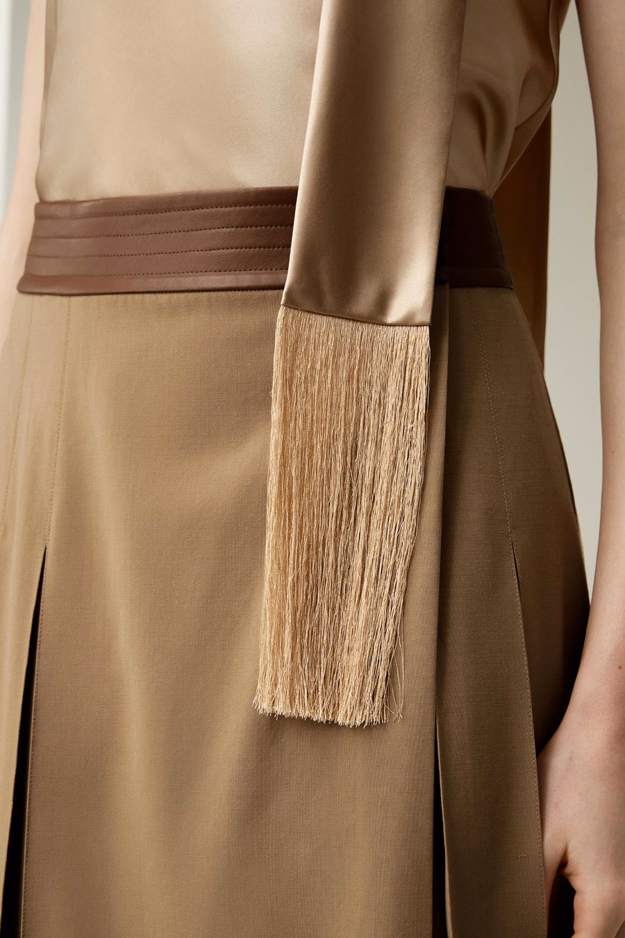 One-Shoulder Evening Watershine Silk Top