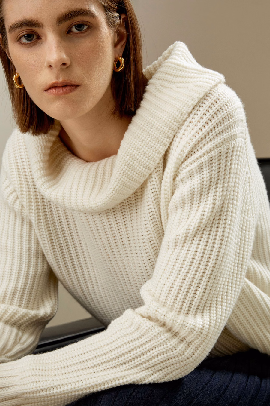 Wide Cowl Neck Sweater