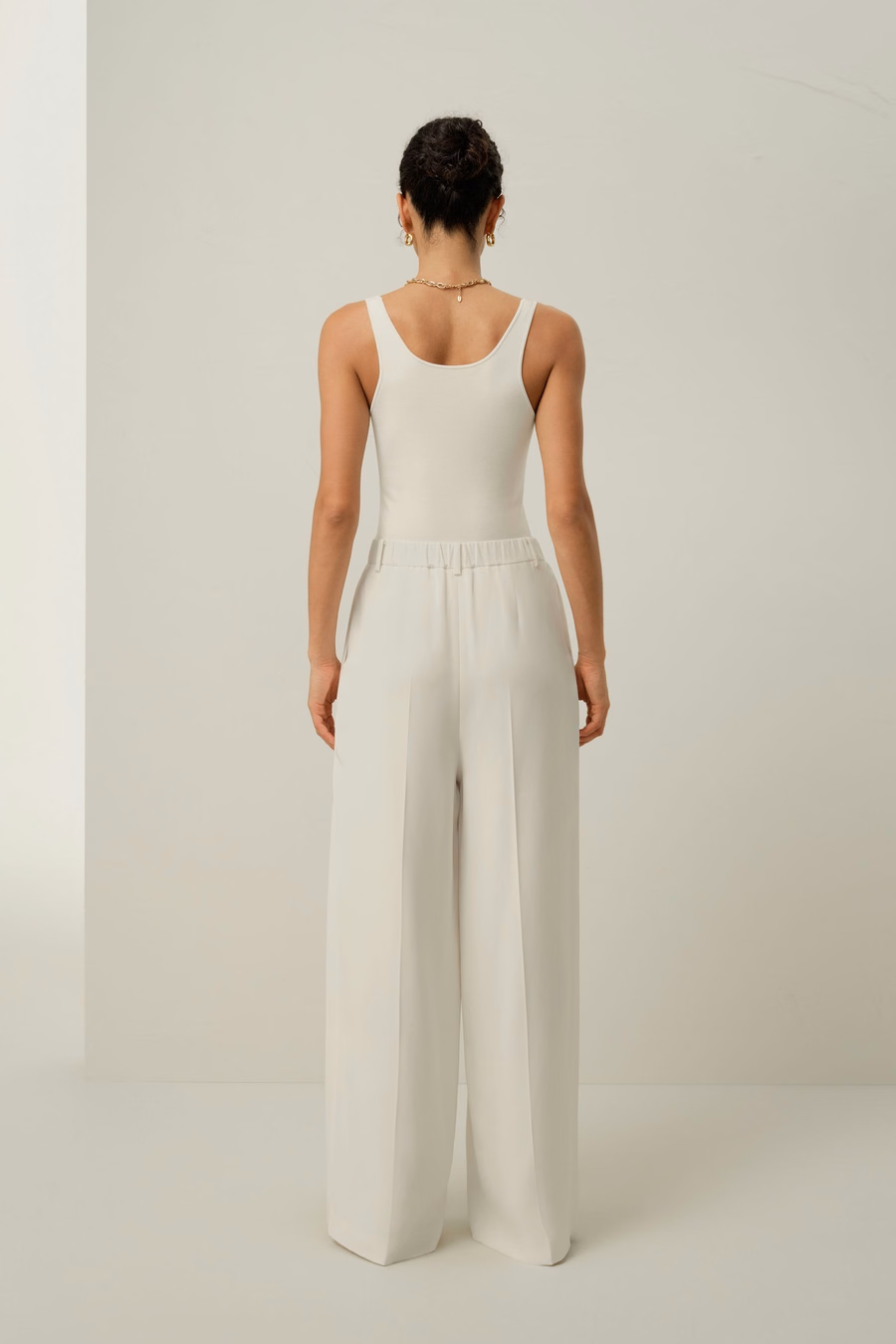 Silk Crepe Wide-Leg Pant