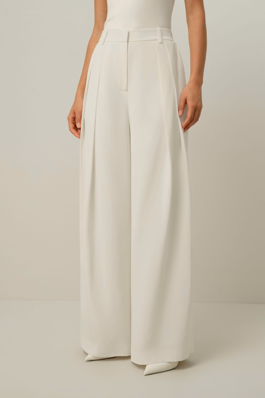 Silk Crepe Wide-Leg Pant