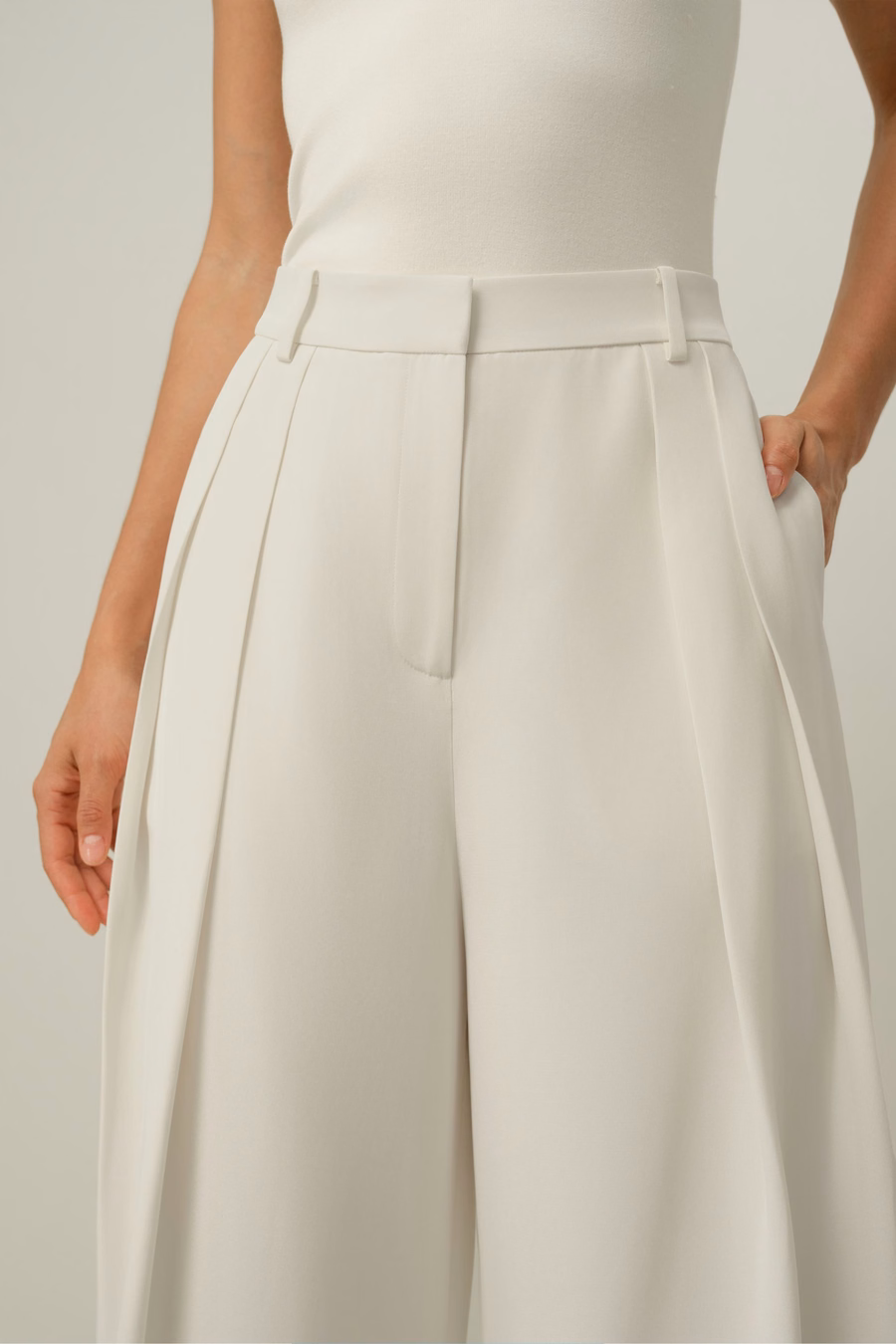 Silk Crepe Wide-Leg Pant