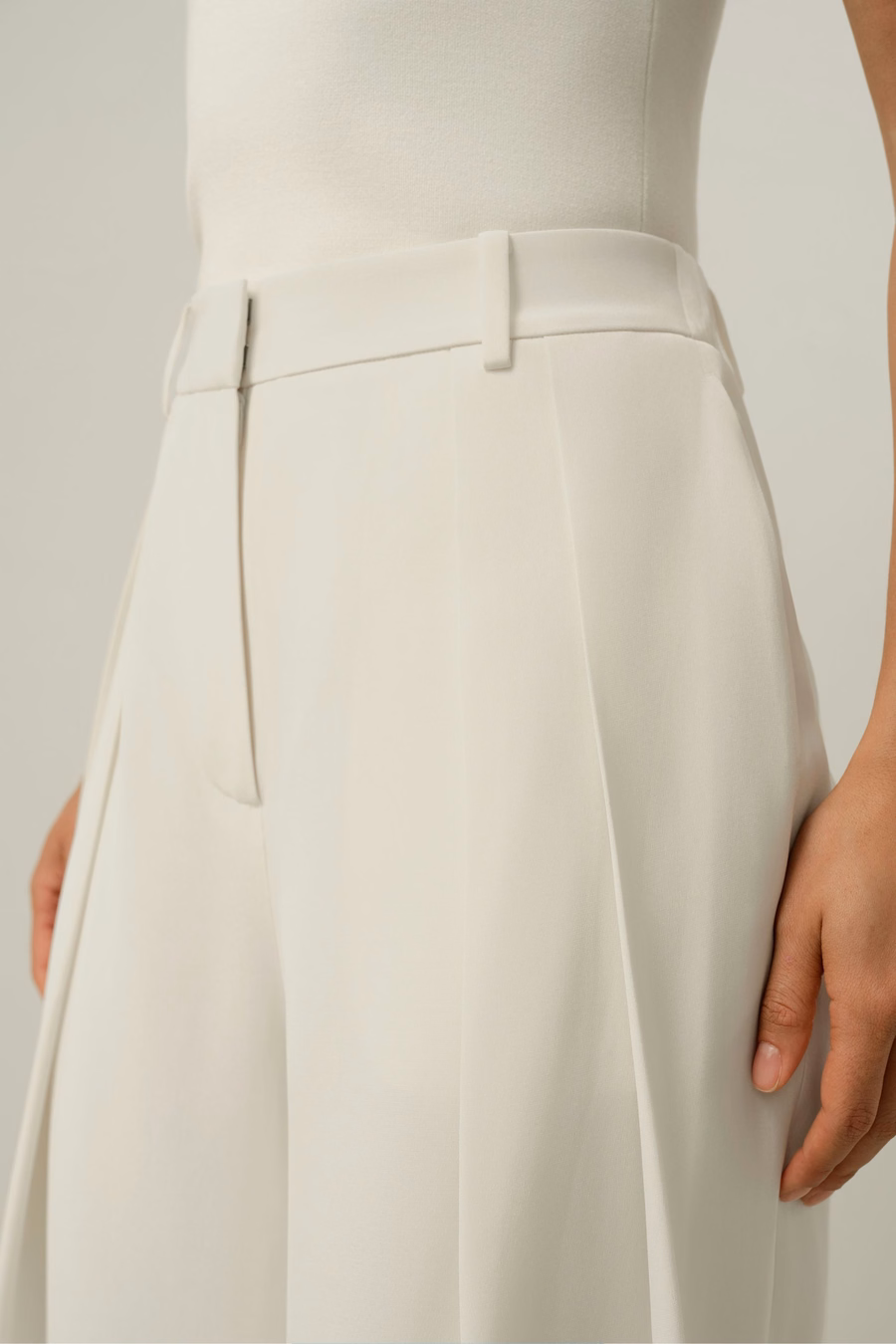 Silk Crepe Wide-Leg Pant