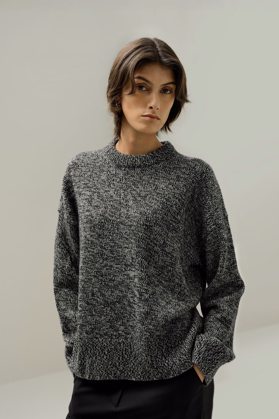 Oversized Crewneck Wool-Cashmere Sweater