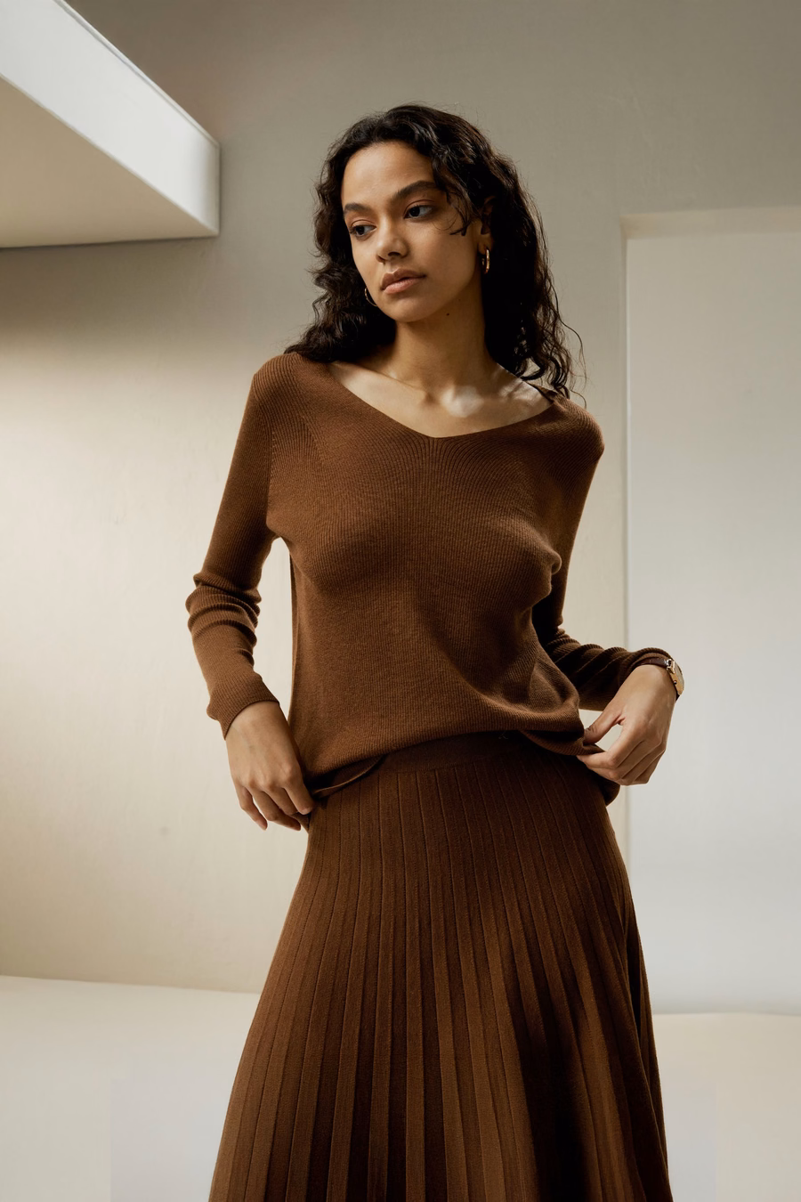 V-neck Ultra-fine Merino Wool Sweater