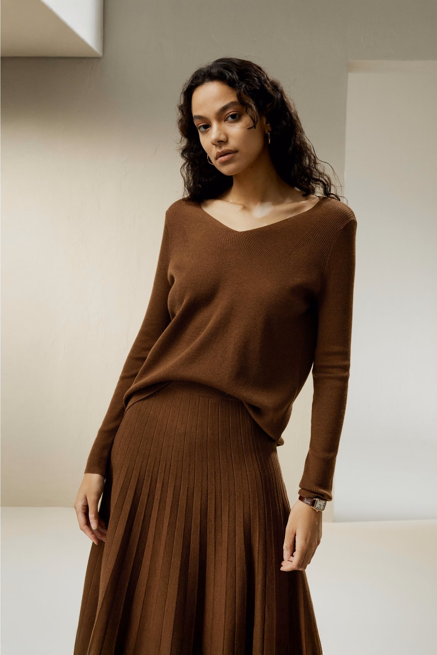 V-neck Ultra-fine Merino Wool Sweater