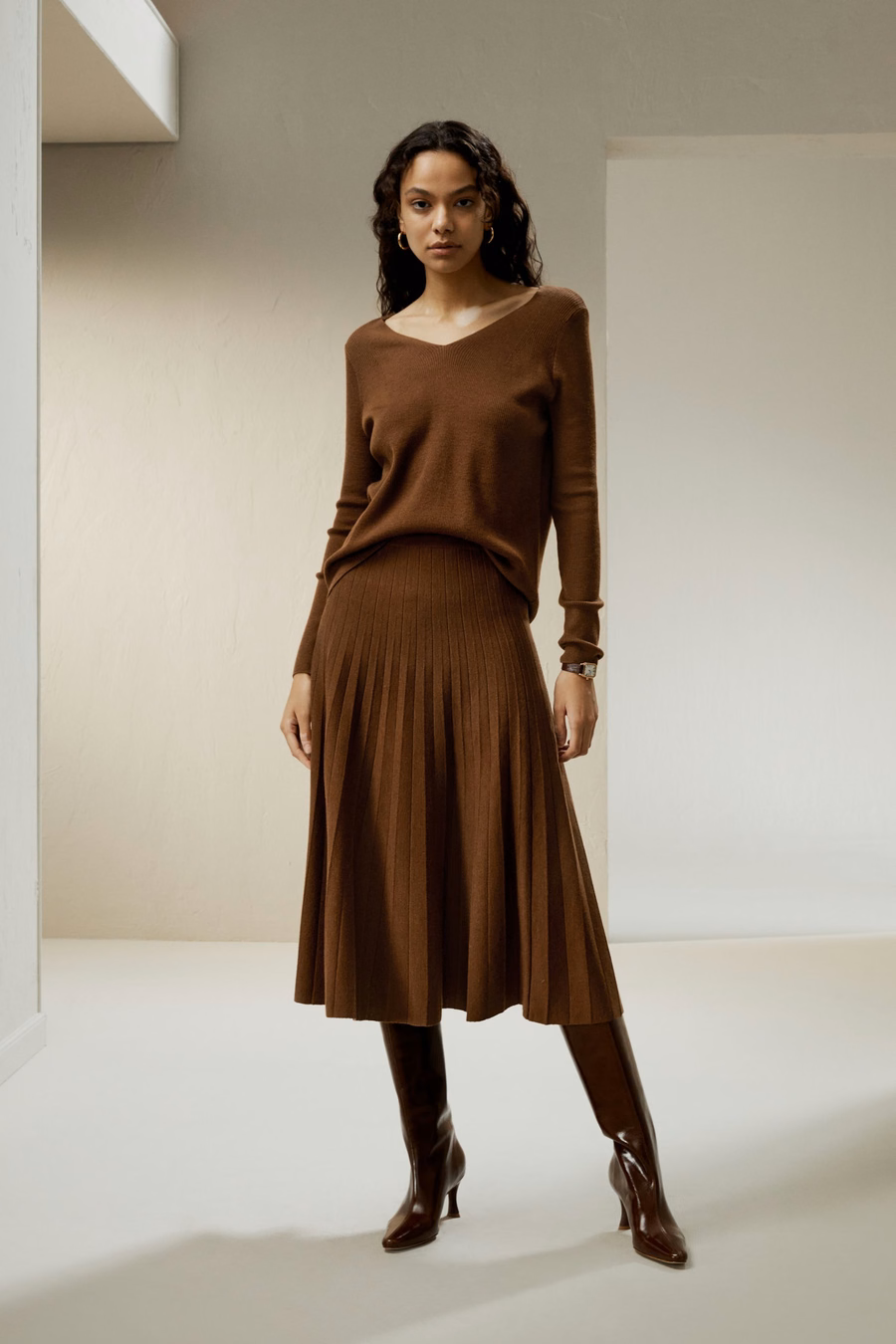 V-neck Ultra-fine Merino Wool Sweater