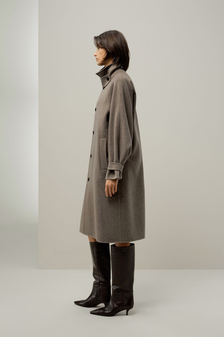 Oversized Double-Faced Silk-Wool Coat