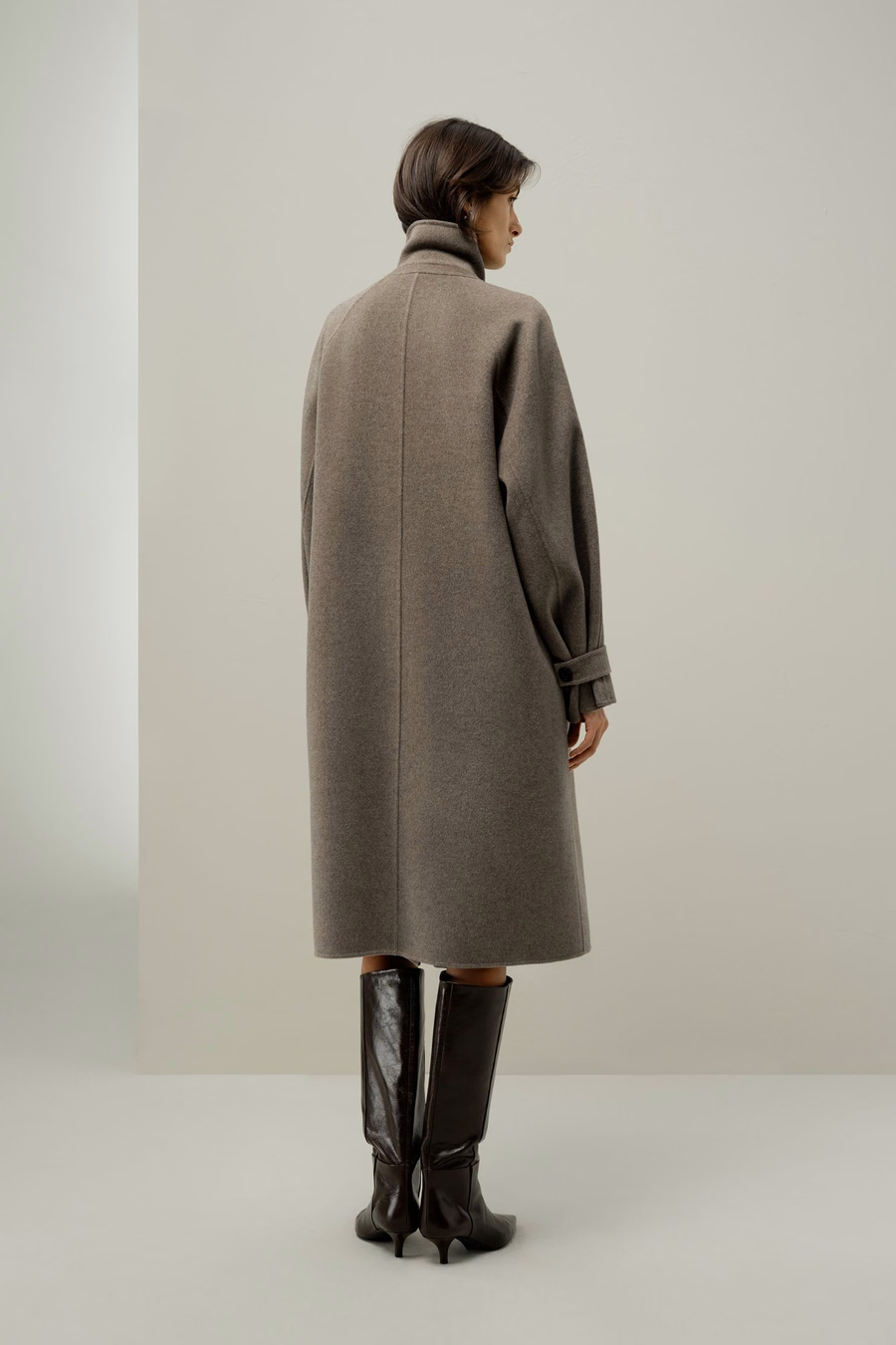 Oversized Double-Faced Silk-Wool Coat