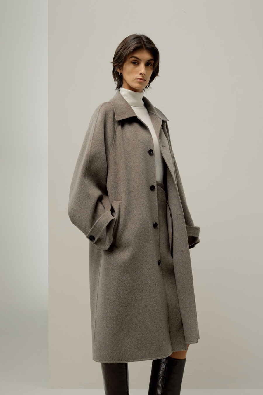 Oversized Double-Faced Silk-Wool Coat