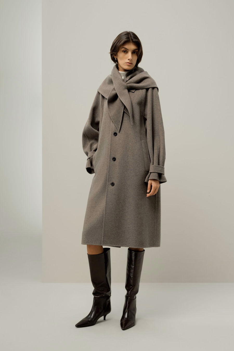 Oversized Double-Faced Silk-Wool Coat