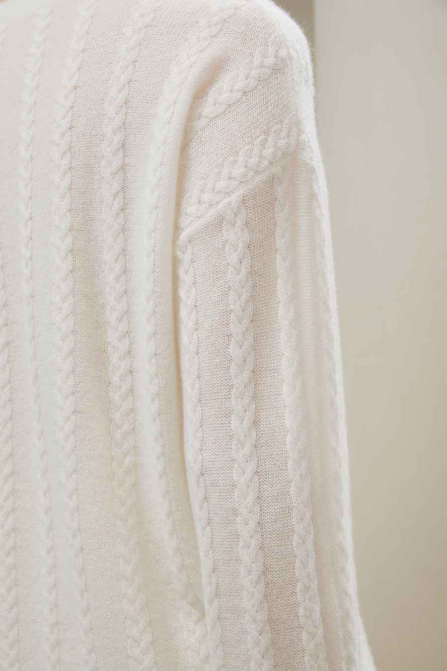 Semi-Sheer Cable-knit Cashmere Sweater