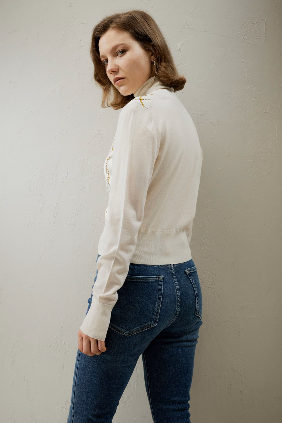 Merino Wool Cardigan with Louisville Silk Front