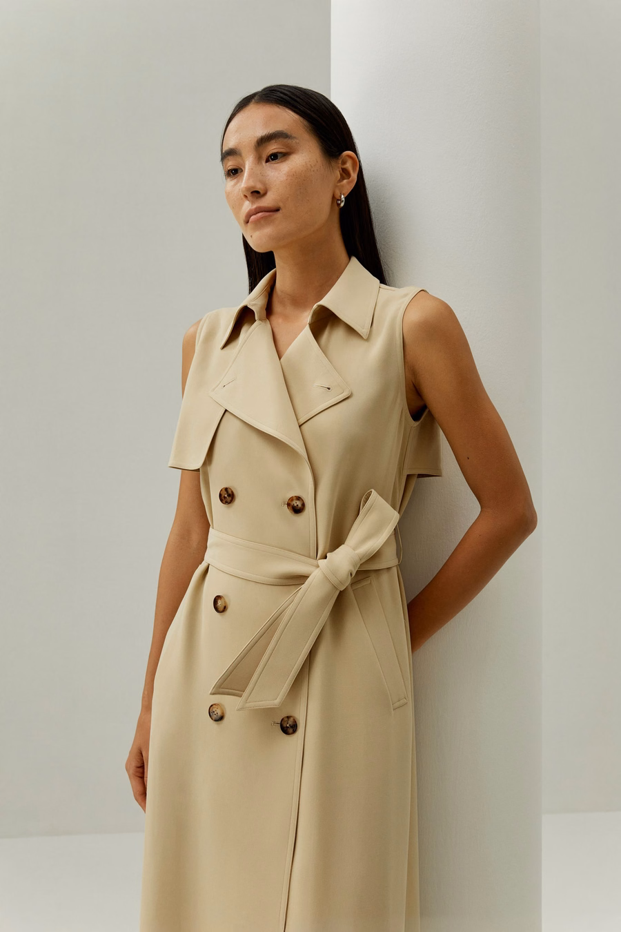 Sophisticated Sleeveless Trench Dress
