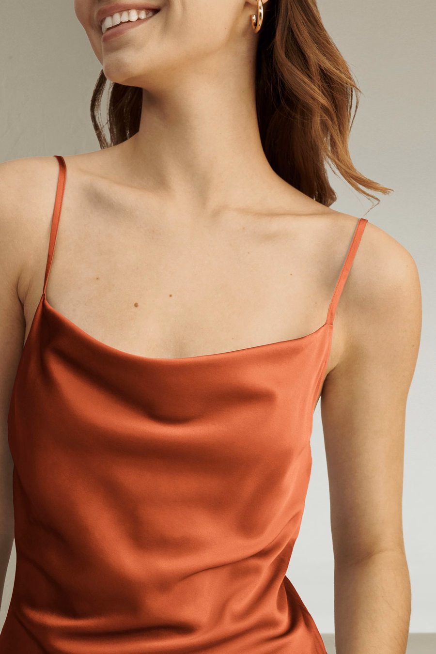 Elegant Alluring Cowl Neck Silk Dress