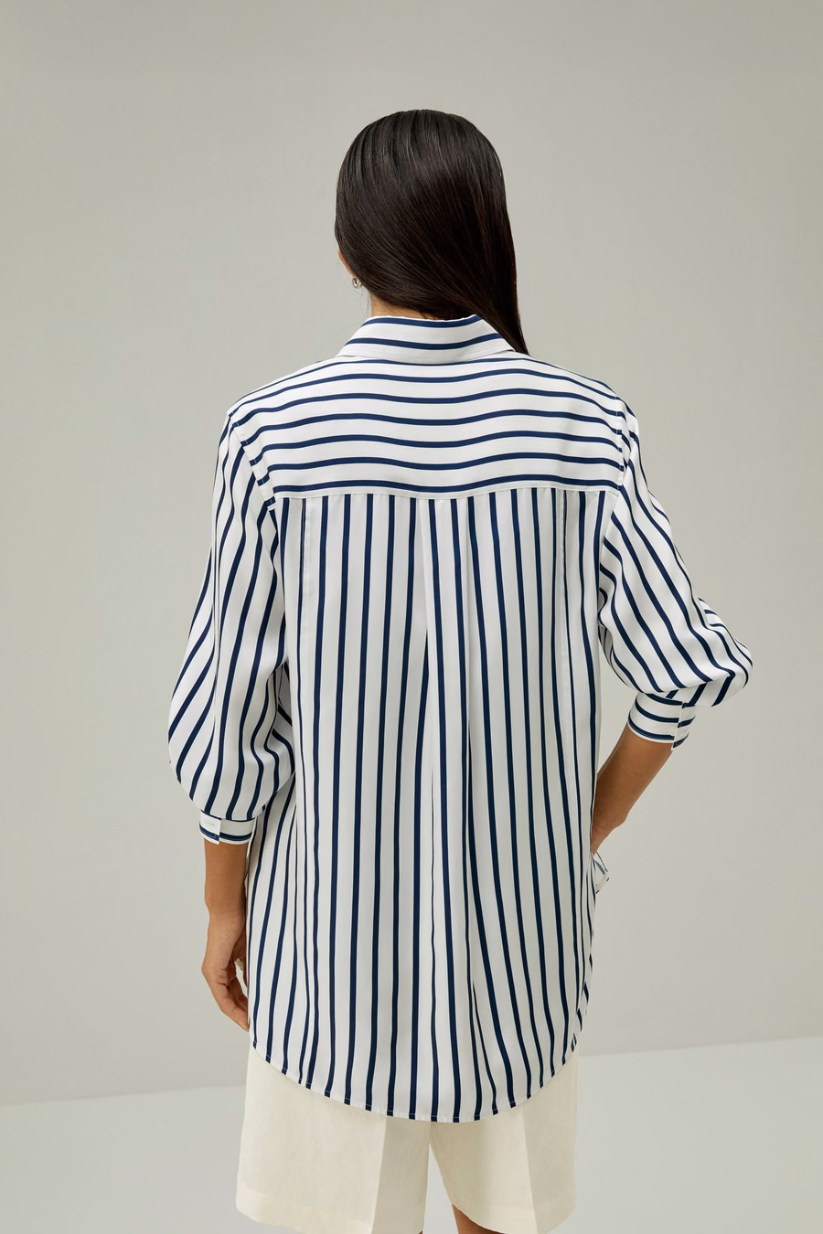 Oversized Palma Stripe Silk Shirt