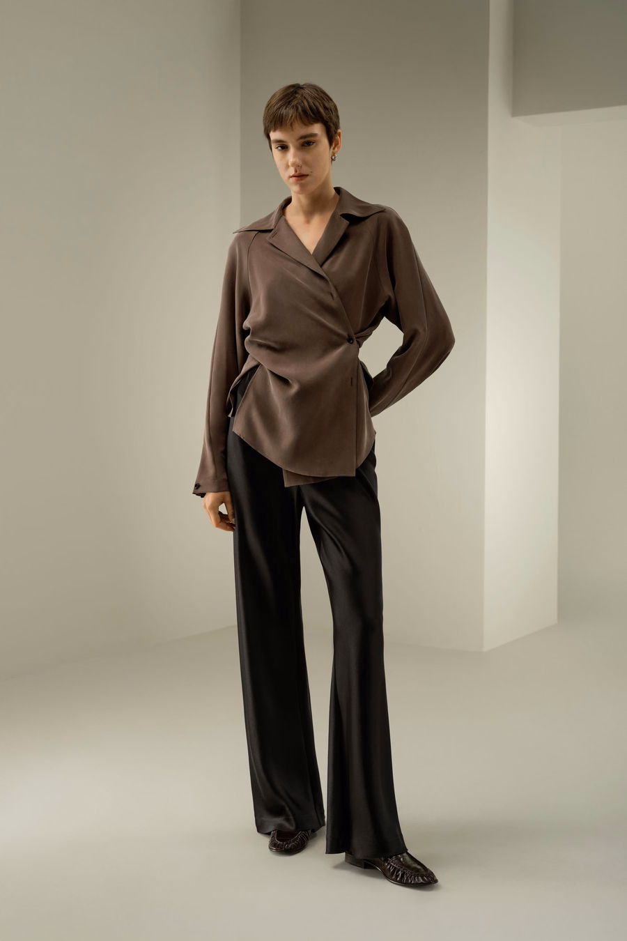 Multipositional Silk Shirt
