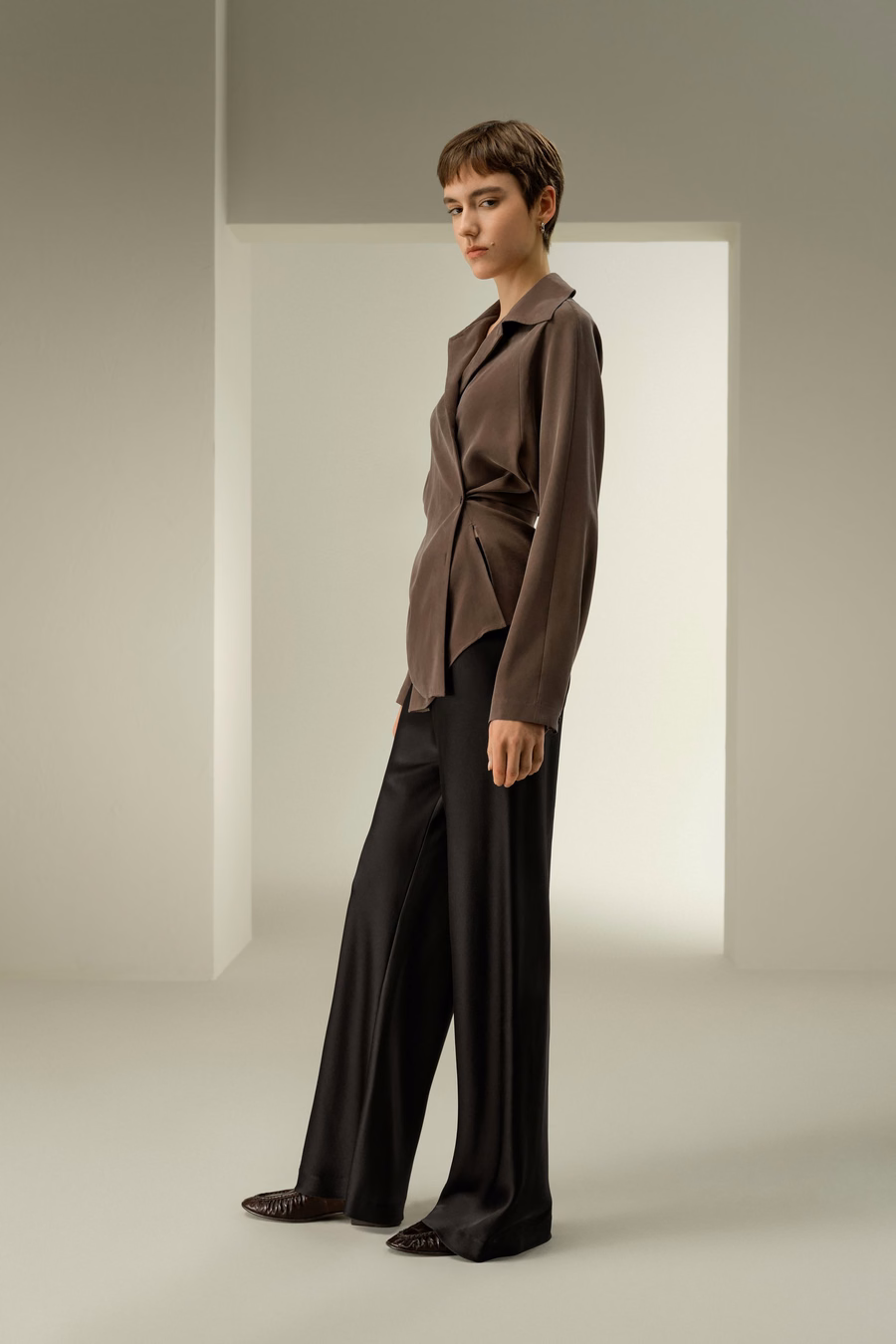 Multipositional Silk Shirt